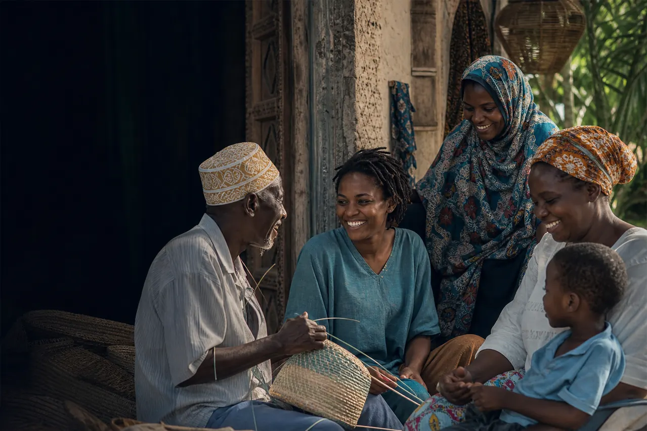 Kenyan community sharing stories
